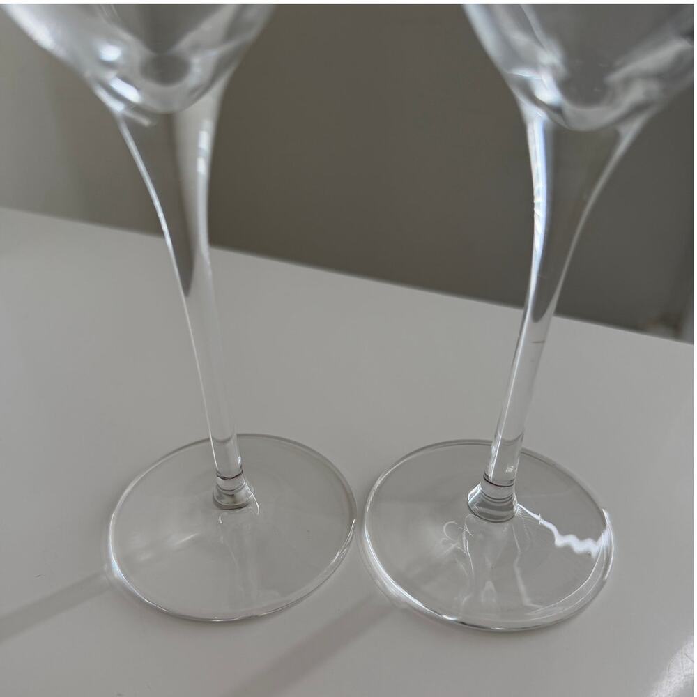 Tiffany & Co. crystal champagne flutes, specifically handmade in Italy - Picture 3 of 4